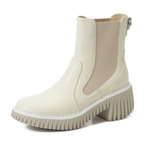 NEW 4CCCCEES Ivory Suede Plita Cella Chelsea Boots IVORY
